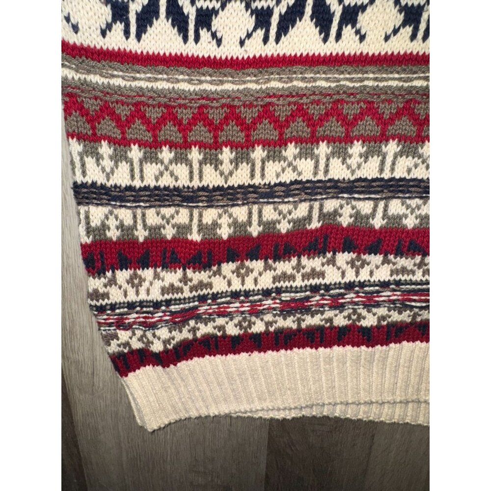 Old Glory 100% Cotton Fair Isle Crewneck Sweater L - Picture 4 of 6